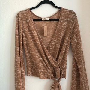 Irene’s Story light brown and white blouse